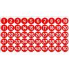 GamesMonkey® - Etichette Numeri Adesivi Cerchi - Rosso - da 1 a 50 - (50-500 - 2500 pezzi)(10-25 mm) Vinile Impermeabile - Inventario Consecutivi (25 mm - 2,5 cm, 50 Pezzi - 1 Foglio)