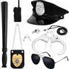 BTHRORO 7 Pezzi Accessori Costume Poliziotto Bambino, Manette Distintivo Polizia Cappello Manganello Kit Poliziotto Giocattolo Bambino per Giochi di Ruolo da Police, Festa di Carnevale Travestimenti