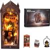 shrike Book Nook Kit Casa delle Bambole Magica Fai Da Te Booknook, Kit Casa Miniatura, Puzzle 3D in Legno, Illuminazione a LED, Regalo Decorativo per Libreria