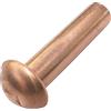 AERZETIX - Set di 10 rivetti in rame Ø5x20mm con testa semitondo - rivetto a testa bombata - rivetto pieno/rivetto a pressione - DIN 660 - C48039