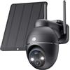 YESKANO 4G Telecamera con SIM, 2K Telecamere Senza Fili da Esterno, 360°PTZ Videocamera Sorveglianza con Pannello Solare e Batteria, PIR Rilevamento, Visione Notturna a Colori, Audio Bidirezionale