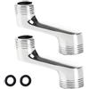 CHSEROK 2 Pezzi Connettore S Adattatore Regolabile da 1/2 a 3/4 Pollice, Raccordo Eccentrico per Rubinetti Parete, Rubinetto per Doccia e Miscelatore, Offset 42 mm con Anello di Tenuta Nero