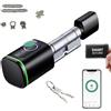 RATSTONE Serratura Impronta Digitale Smart,Cilindro Biotech,Ip65,Con Due Schede,Due Set Di Chiavi,Con Bluetooth,Adatto Per Porte Da 35-60 mm(Nero)