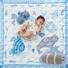 Momcozy Tappeto Gioco Bambini per Pavimento 127 x 127 cm, Tappeto per Box Spesso per Tummy Time, Impermeabile e Antiscivolo, Pieghevole da Esterno con Maniglia, Mondo Dell'Oceano