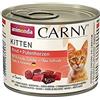animonda Carny Kitten cibo per gatti, alimento umido per gatti fino ad 1 anno, manzo + cuori di tacchino, 6 x 200 g