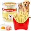 Runcaidamai Snack Masticativi Dentali per Cani e Gatti - Bastoncini Liofilizzati con Formula Pollo, Uova e Latte - Controllo Tartaro e Alito Fresco 50g