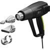 goobay Pistola ad aria calda da 1500 W, display LCD, 2 intervalli di temperatura regolabili (100°C-650°C), flusso d'aria 450I/min, con 4 inserti per tubi termoretraibili, dissaldatura, deformazione