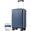 COOLIFE Valigetta da cabina 55 x 35 x 20 cm per Ryanair, bagaglio a mano, valigia rigida con serratura TSA e 4 ruote gemelle, bianco, 55 x 35 x 20cm, Valigetta rigida da viaggio