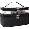 QH-Shop Borsa da Toilette Beauty Case da Viaggio Impermeabile Borsa Cosmetica Doppio Strato Donna Grande Organizzatore per Palestra Bagno Valigie e bagagli a Mano, Nero