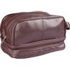 RAS WALLETS 3530 - Borsa da bagno in vera pelle con maniglia per il trasporto, per uomo e donna, Marrone scuro, 16cm x 14cm x 14cm
