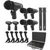XTUGA MI7 - Kit microfono a tamburo dinamico cablato (tutto il metallo), set di microfoni per kickbass, tom/rullante e piatt