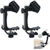 Buachois Drum Microphone Clip, 2 Pezzi Morsetto Regolabili per Microfono a Tamburo, Morsetto per Batteria Antiurto per Microfono da 18 a 28mm, Altezza e Inclinazione Regolabili