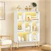 OUTONLIFE Libreria a 7 Cubi con Luci LED, Controllo Touch e Telecomando, Scaffale Moderno a Terra Dimmabile, Organizer in Legno Aperto per Soggiorno, Camera da Letto e Ufficio