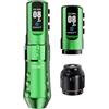 Mast Tattoo Flip4 Pro Macchina per Tatuaggi Senza Fili - 7 Corse (2.5-4.5mm) - 2 Pezzo Batteria 2000mAh - Per Principianti e Professionisti Verde
