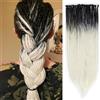 PORSMEER Extension dreadlocks da 24 pollici, trecce per capelli crochet fatte a mano, 0,6 cm, hippie lisci dreads, dee locali da donna (nero a platino, single-ended)