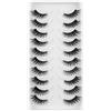 HICOCU Metà ciglia finte D ricciolo strisce russe ciglia finte manga ciglia finte dall'aspetto naturale che sembrano singoli cluster Wispy Mink Eye Lashes Pack (DKF14)