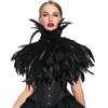Aurasky Scialle Gotico di Piume, Spallina con Piume, Stola di Piume, Mantello di Piume, Coprispalle di Piume, Collo Sciallato per Halloween Carnevale Cosplay Masquerade