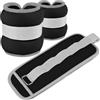 FANGCCC 1 paio di cavigliere per polsi e caviglie, pesi per mano, braccio, peso alla caviglia, per fitness, corsa, ginnastica, yoga, danza (nero, 1 kg in totale)