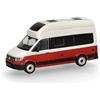 herpa Modellino auto VW Crafter Grand California, miniatura scala 1:87, pezzo da collezione, Made in Germany, modello in plastica, colore: bianco candy/rosso ciliegia