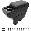 KAERGK Braccioli auto per Renault Dacia Duster II 2018-2023 Console centrali con doppio spazio di archiviazione e portabevande Facile da montare, pelle nera (linea nera)