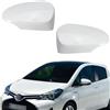 Ruolin Tappi per Specchietti Bianco, Copri Specchietto Retrovisore Auto Coppia Calotte Specchio Destra + Sinistra Sostituzione per Yaris 2012-2020