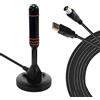 LEYF HD-Line & HD-990T Antenna TV İt, High Gain VHF-UVF-FM DVB-T2 Decoder TNT HD Terres/Antenna a base magnetica portatile per una potente ricezione del segnale TV, 3m cavo