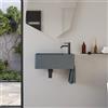 Parama Lavabo sospeso a muro rettangolare in microcemento 55x23x20 cm grigio foro a destra | Kanas