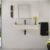 Parama Lavabo sospeso a muro rettangolare 90x48x13 cm in microcemento beige | Tasman