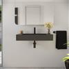 Parama Lavabo sospeso a muro rettangolare 90x48x13 cm cm in microcemento nero | Tasman