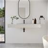 Parama Lavabo sospeso a muro rettangolare 120x48x13 cm in microcemento beige | Tasman