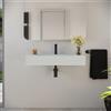 Parama Lavabo sospeso a muro rettangolare 60x48x13 cm in microcemento bianco | Tasman