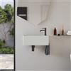 Parama Lavabo sospeso a muro rettangolare in microcemento 55x23x20 cm bianco foro a destra | Kanas