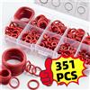 NONE Set O-ring in silicone da 351 pezzi, 10 misure, resistenti all'olio e al calore, adatto per auto e tubazioni