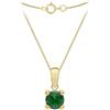CARISSIMA Collana con ciondolo per la nascita di maggio, zircone cubico verde scuro da 5 mm su catena a Curb in oro giallo 9 ct da 46 cm/18 pollici