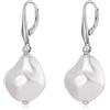 ZDaoBen Orecchini Perle Barocche in Argento Sterling 925 Leverback Perle Simulate Orecchini Pendenti Orecchini Perla Gioielli Regali per Donne