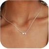 Chriscoco Collana Iniziale Argento 925 Donna con Ciondolo Cuore e Lettera A-Z Oro/Argento - con Portagioie
