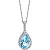Miore - Collana da donna con ciondolo a goccia, con topazio/ametista in oro bianco 9 carati/ 375, 0,07 ct, Oro, topazio,