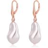 ZDaoBen Orecchini Perle Barocche in Argento Sterling 925 Leverback Perle Simulate Orecchini Pendenti Orecchini Perla Gioielli Regali per Donne Oro rosa