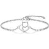 Qings Braccialetto Gatto per Donne e Ragazze in Argento Sterling 925 Braccialetto con Charm a forma di Gatto per Amanti dei Gatti e degli Animali Gioiello a Tema Gatti Regalo per Compleanno e Natale