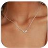 Chriscoco Collana Argento 925 Donna Ragazza Con Iniziale e Cuore - Ciondolo Lettera M, Argento - Con Portagioie