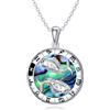 enjoylifecreative Collana Segno Zodiacale Pesci, Collana con ciondolo in conchiglia di abalone con oroscopo in argento sterling 925, Astrologia Costellazione Compleanno Gioielli Regali per Donne Ragazze