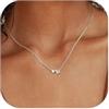 Chriscoco Collana Argento 925 con Iniziale - Ciondolo Cuore Lettera A-Z per Donna Ragazza in Argento/Oro con Portagioie