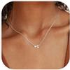 Chriscoco Collana Argento 925 con Iniziale - Ciondolo Cuore Lettera A-Z per Donna Ragazza in Argento/Oro con Portagioie