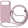 Ququcheng Cover Compatible con iPhone 17 Air(6.5),Cellulare Girocollo Custodia con Cordino TPU corda Silicone Case Bumper per iPhone 17 Air(6.5) Custodia-Rosa Oro