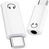 Obcxin Adattatore per cuffie audio da USB C a 3,5 mm, adattatore USB C Aux per cuffie jack audio, qualità audio Hi-Fi, compatibile con iPhone 16/15 Galaxy Huawei iPad Air/Pro, bianco