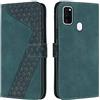 OKZone Cover per Samsung Galaxy M30S/M21, Custodia in Pelle Samsung M30S/M21, Antiurto Cover a Libro Galaxy M30S/M21 Magnetica Portafoglio Folio PU Pelle Flip Caso con Wallet Case Cover (Verde)