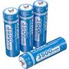 Kratax Batteria AA da 1,5 V, batteria ricaricabile al litio AA, capacità di lunga durata 3500 mWh, fino a 1600 cicli, 4 batterie al litio
