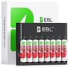 EBL Caricatore di Batterie Ricaricabili, Caricatore Universale per Batterie 1,5V Li-ION e 1,2V NiMH Ricaricabili, + 8PCS Batterie AA Li-ION 1,5V, 1600+ Cicli di Carica