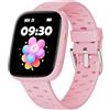 BIGGERFIVE Smartwatch Bambina Ado 5-16, 1,8 Fitness Tracker Orologio con Contapassi, Frequenza Cardiaca, Resistente all'Acqua 30m, Monitor del Sonno, Giochi Puzzle con/senza APP, Rosa