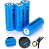 KINREECELL LiFePO4 18500 3,2v 1000mAh 3,2wh Batteria Solare, 18500 3,2 Volt Batteria Li-Ion Ricaricabile per Lampade Solari da Esterno, Lampade Solari da Giardino, Torcia (4 Pezzi)
